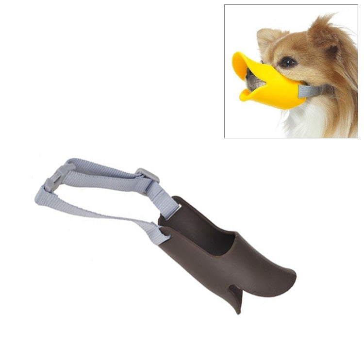 Cute Duck Mouth Shape Silicone Muzzle for Pet Dog, Size: S, S Yellow, S Pink, S Coffee