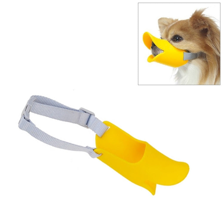 Cute Duck Mouth Shape Silicone Muzzle for Pet Dog, Size: S, S Pink, S Coffee, S Yellow