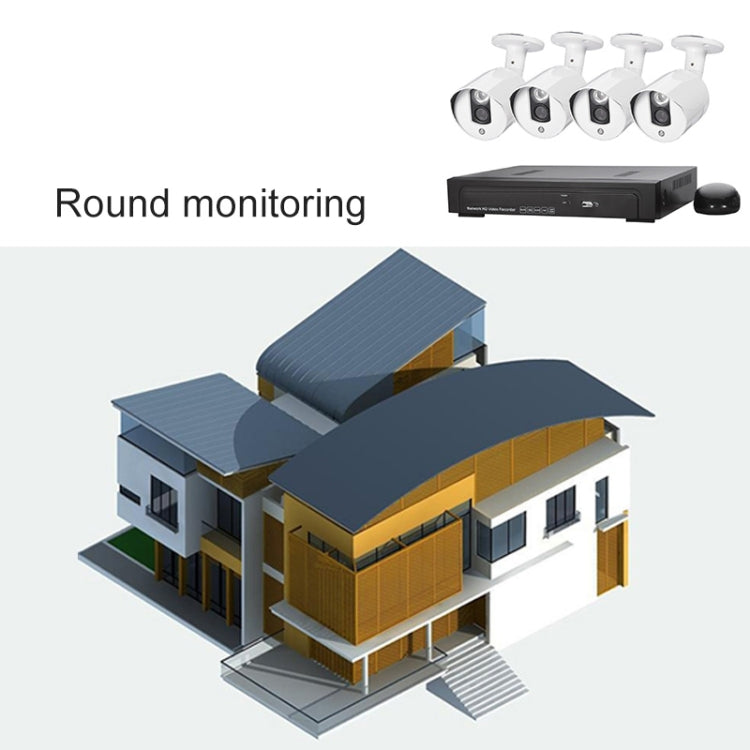 N4B3Poe 4Ch 720P P2P ONVIF 1.0 Mega Pixel IP Camera NVR Kit, Support Night Vision / Motion Detection, IR Distance: 20m, N4B3Poe/Kit