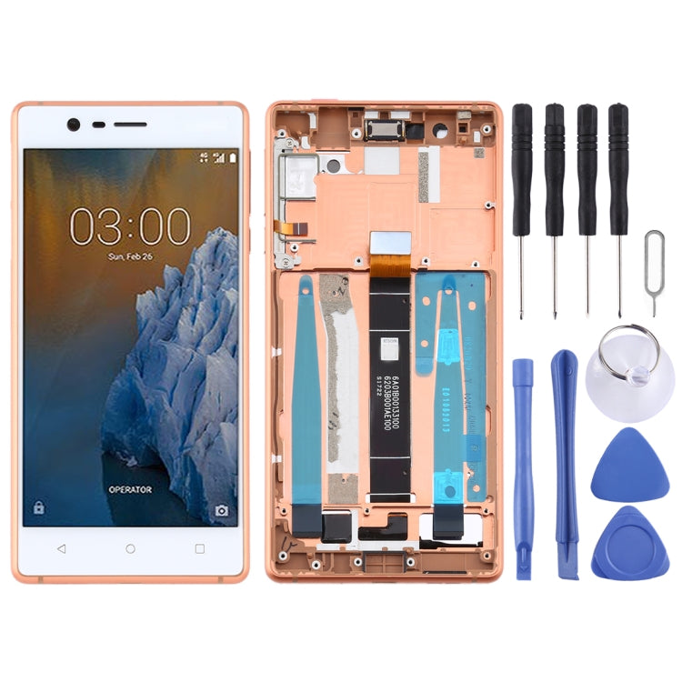 LCD Screen and Digitizer Full Assembly with Frame & Side Keys for Nokia 3 TA-1032, For Nokia 3