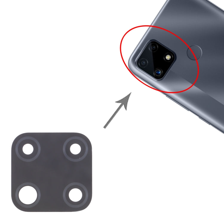 For OPPO Realme C25 RMX3193, RMX3191 10pcs Back Camera Lens, For OPPO Realme C25