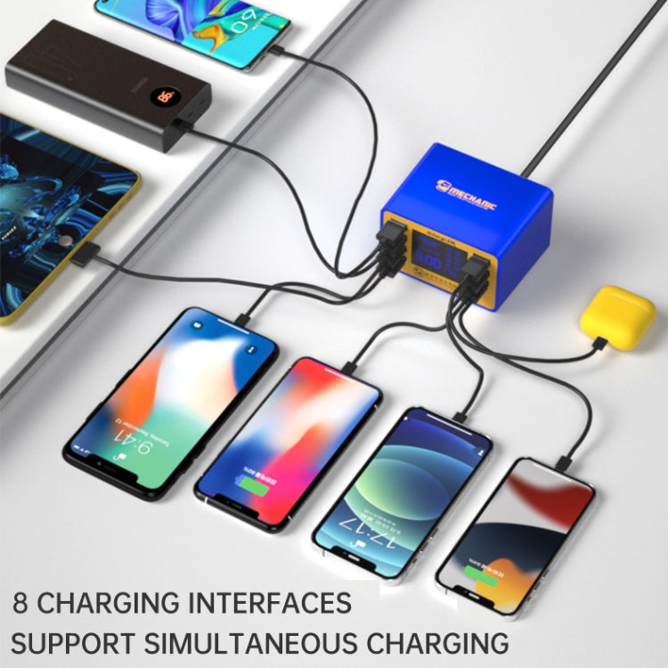 Mechanic icharge 8M QC 3.0 USB Smart Charger Support Fastcharging With LCD, EU Plug, icharge 8M