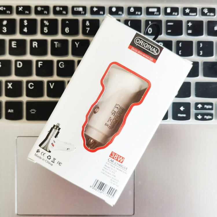 TE-P23 38W PD 20W USB-C / Type-C + QC3. 0 USB Triangle Car Charger + USB to USB-C / Type-C Data Cable, Length: 1m, with Type-C Cable