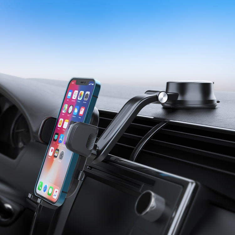 A190+X157 Car Phone Holder Dashboard Sucker Mount Stand Retractable Clamp Arm, A190+X157