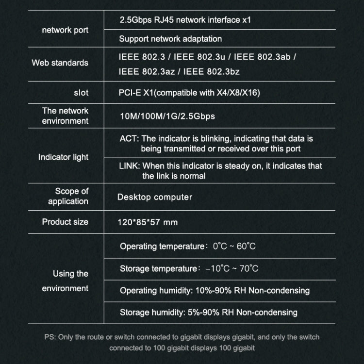 EDUP EP-9635C 2.5Gbps Gigabit Game Wired Network Card 2500M High Speed Internet Port Expansion Desktop PC Adaptive Ethernet Network Adapter