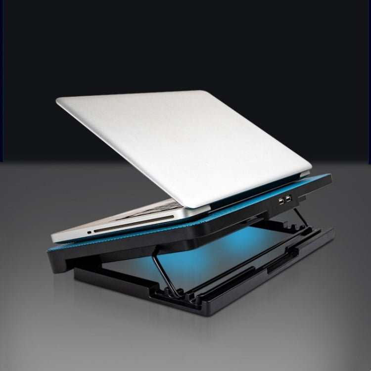N99 USB Dual Fan Hollow Carved Design Heat Dissipation Laptop Cooling Pad, N99