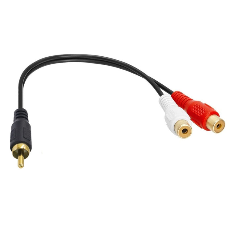 JUNSUNMAY RCA Male to 2 RCA Female Stereo Audio Adapter Connector, Length: 0.25m, 0.25m