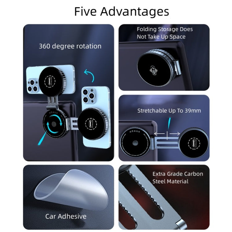 T1 For Tesla Magnetic Scalable Foldable 360 Degree Rotary Car Mobile Phone Holder, T1