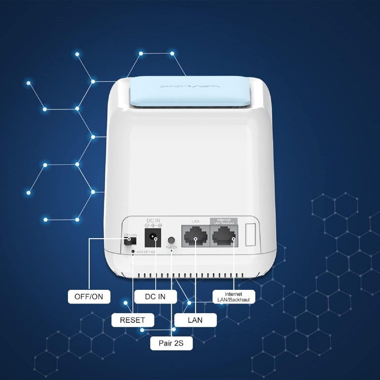 WAVLINK WN535M2 For Home Office 2pcs Mesh Wireless Router AC1200 Dual Band WiFi Signal Booster, US Plug, UK Plug, AU Plug