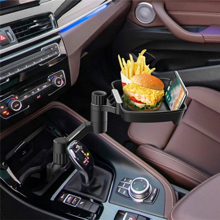 D09 Mobile Phone Stand Plastic Car Cup Holder Mount Food Snack Rotation Tray, D09