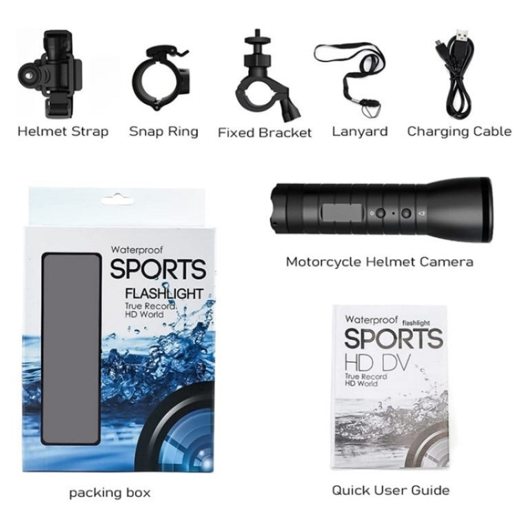 H51 Bike Video Recorder Flashlight Compass Motorcycle Helmet Camera Generalplus HD Sports Camera, H51
