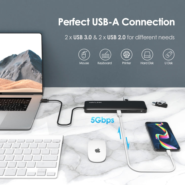 WAVLINK WL-UMD04 Portable USB-C to HD / DVI / VGA Slim Converter Type-C Hub Adapter, WAVLINK WL-UMD04