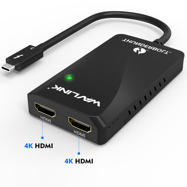 WAVLINK WL-UTA01H Type-C Thunderbolt 3 to Dual HDMI Multi-Screen Extender Splitter Adapter, WL-UTA01H