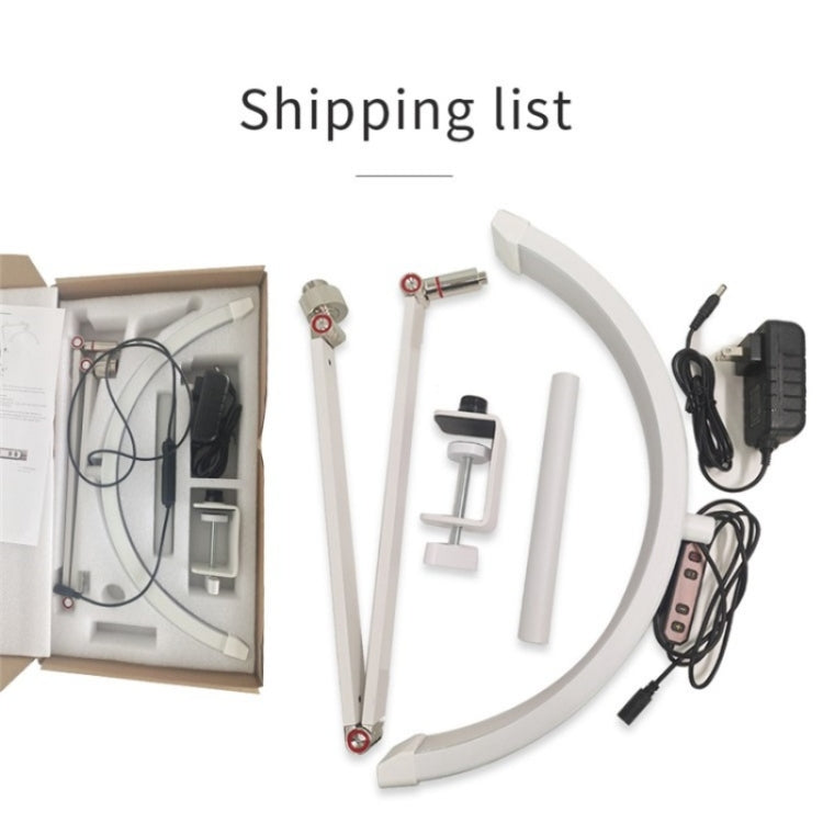 HD-M3X For Eyelash Extensions / Tattoo / Nail Art Lighting Lamp 16 inch Clip-on Half Moon Desk Lamp, US Plug, UK Plug, EU Plug, AU Plug