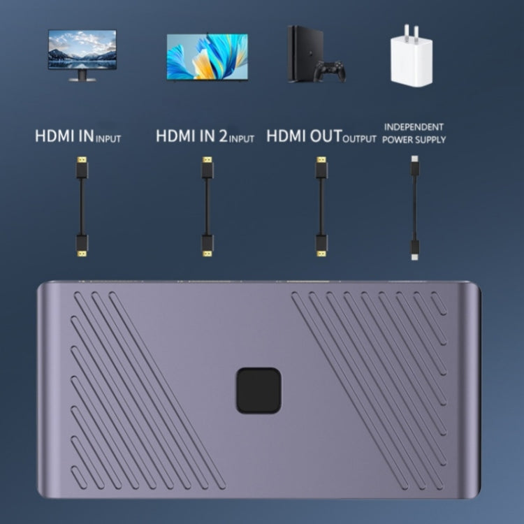 Q802 Aluminum Alloy 8K HD Video Splitter HDR 2 in 1 Out Mirror Screens Video Transfer Adapter, Q802