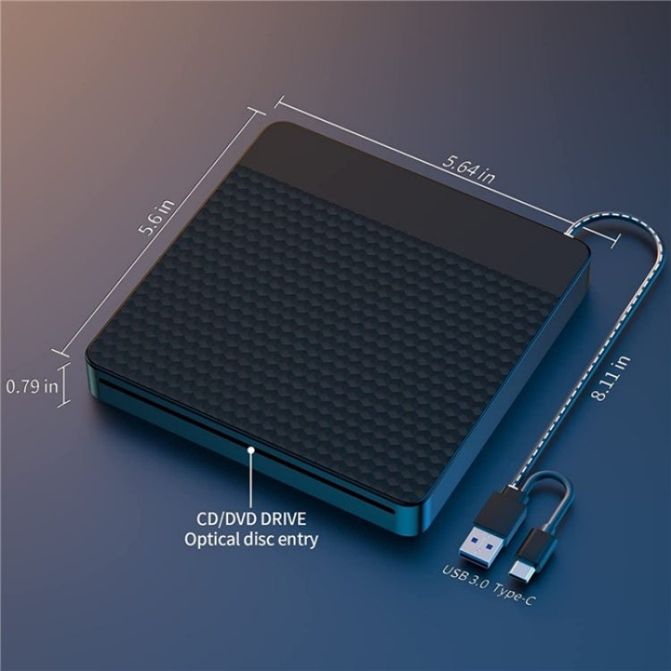 X001 USB 3.0+Type-C Disc Player External Optical Drive CD / DVD Burner Reader, X001