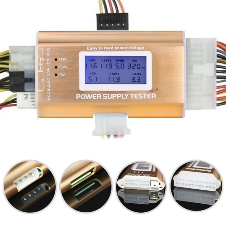 YNS-05 Desktop Computer Power Testing Tool Aluminum Alloy LCD Display ATX Power Tester, YNS-05