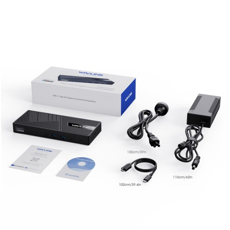 WAVLINK UG69PD25 Pro 100W PD Charging Triple 4K Display Laptop Docking Station, US Plug, EU Plug, UK Plug, AU Plug