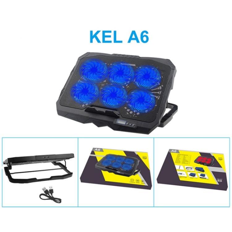 A6 Height Adjustable 6 Fans Cooler Ergonomic Laptop Stand Cooling Pad, A6
