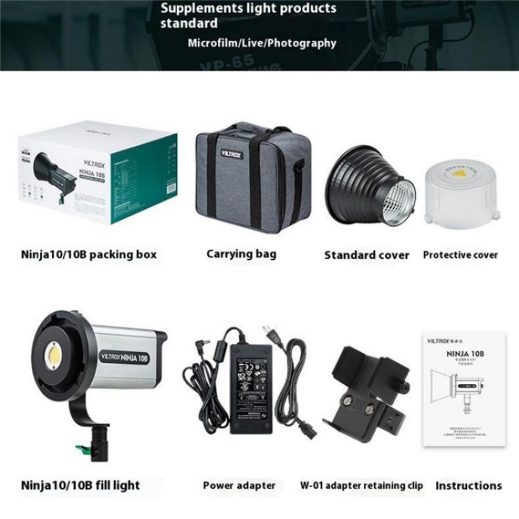 VILTROX Ninja 10 5600K Professional Photography Studio Fill Light 120W LED Video Light, US Plug, UK Plug, EU Plug