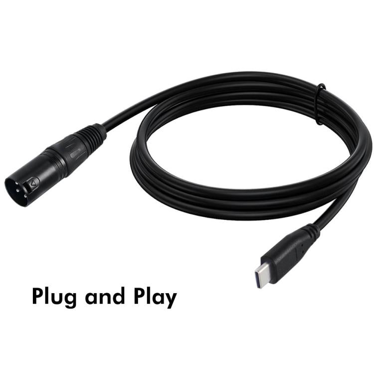 JUNSUNMAY Microphone Phone Audio Adapter Cable, Length: 1m, Type-C Male to XLR Female, Type-C Male to XLR Male