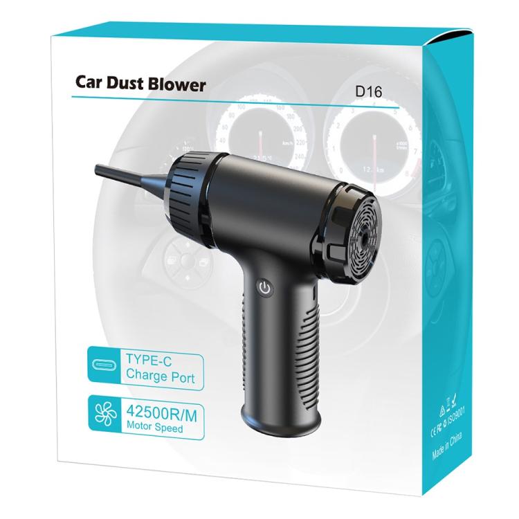D16 For Car PC Keyboard 50W 42500RPM Portable Rechargeable Wireless Handheld Dust Blower, D16