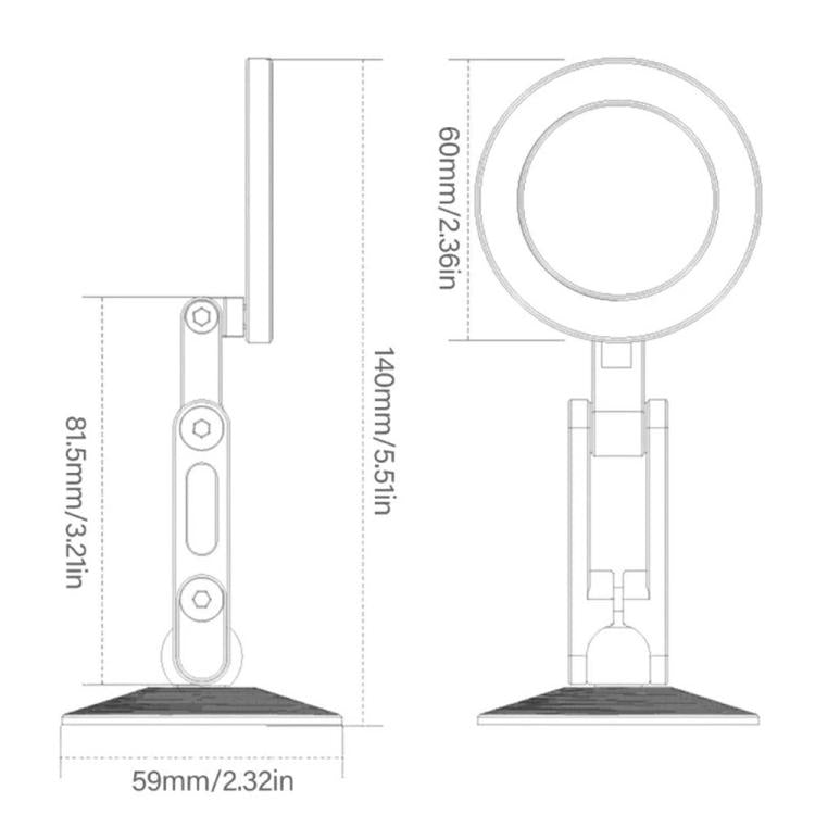 Z18 360 Rotation Anti Shake Magnetic Cellphone Holder Aluminum Alloy Car Phone Holder, Z18