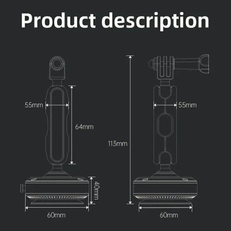 DJ-1 Car Mount Aluminum Alloy Action Camera Holder Electric Vacuum Suction Cup Bracket, DJ-1