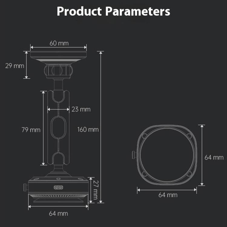 X75 360 Degree Rotation Magnetic Bracke Car Phone Holder Electric Suction Cup Holder, X75