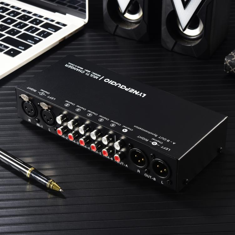 B081 6 Input 3 Outupt Audio Signal Selector Switcher Multi-channel Switcher, Fully Balanced Passive Front Active Speaker Volume Controller RCA Selector, B081