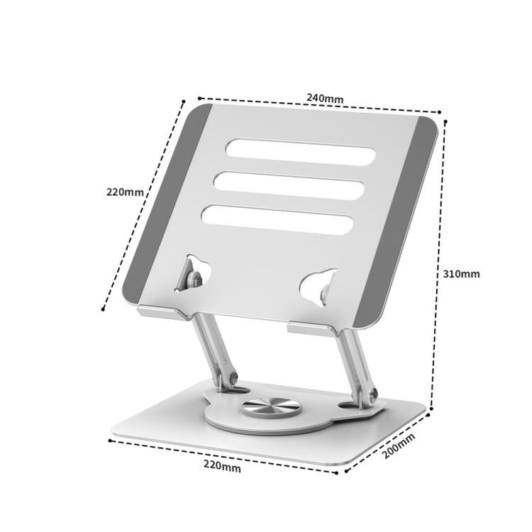 J61 Height Adjustable Rotating Foldable Carbon Steel Desktop 12-17.3 inch Tablets Laptop Stand, J61