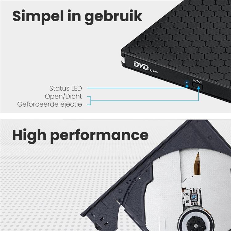 BT686 External DVD Drive USB 3.0 / Type-C Portable Optical Drive / CD Burner For Desktop / Laptop, BT686