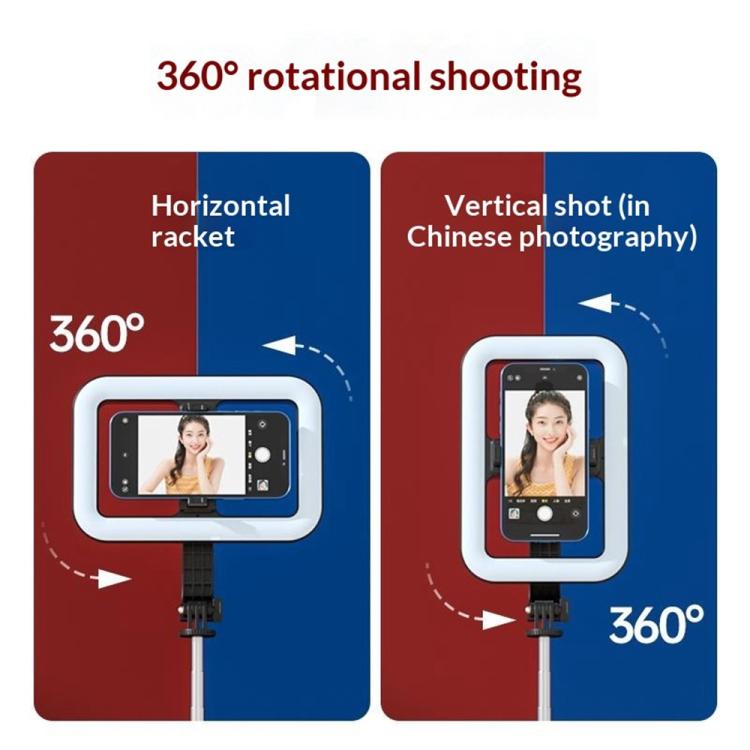 P99X For Live Streaming / Photography Tripod Ring Light 360-Degree Rotating 8 inch Square Lamp, P99X