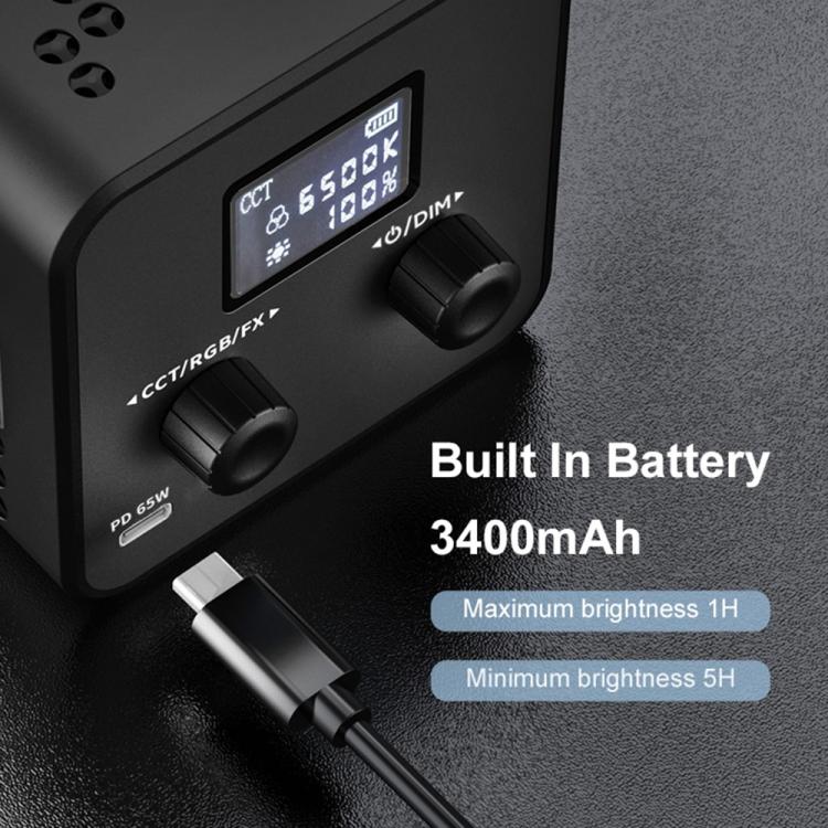 VLOGLITE P40RGB Photography 40W COB RGB Video Light 20 Effects Modes Studio Video Lamp, P40RGB