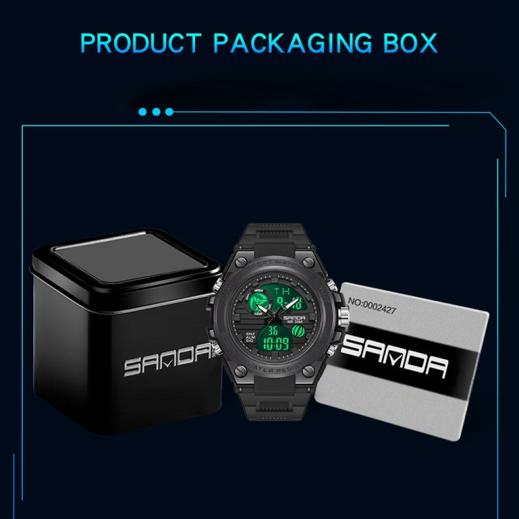 SANDA739 Watch Plate Chao Male Watch Male Student Fashion Trend Multi Functional Digital Waterproof Electronic Meter