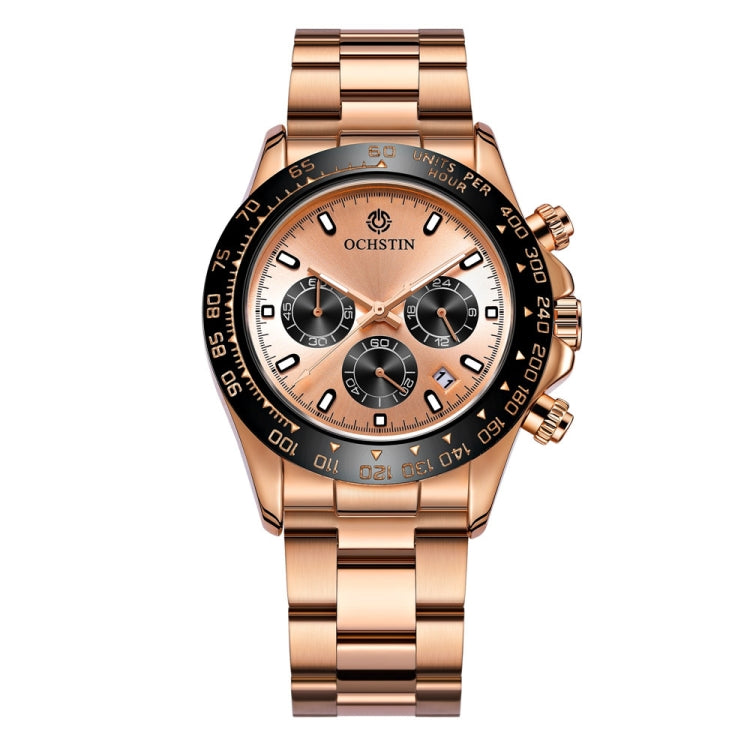 OCHSTIN Augusten 6103B Multi Function Quartz Watch Sports luminous Waterproof Watch Calendar Steel Band Men Watch