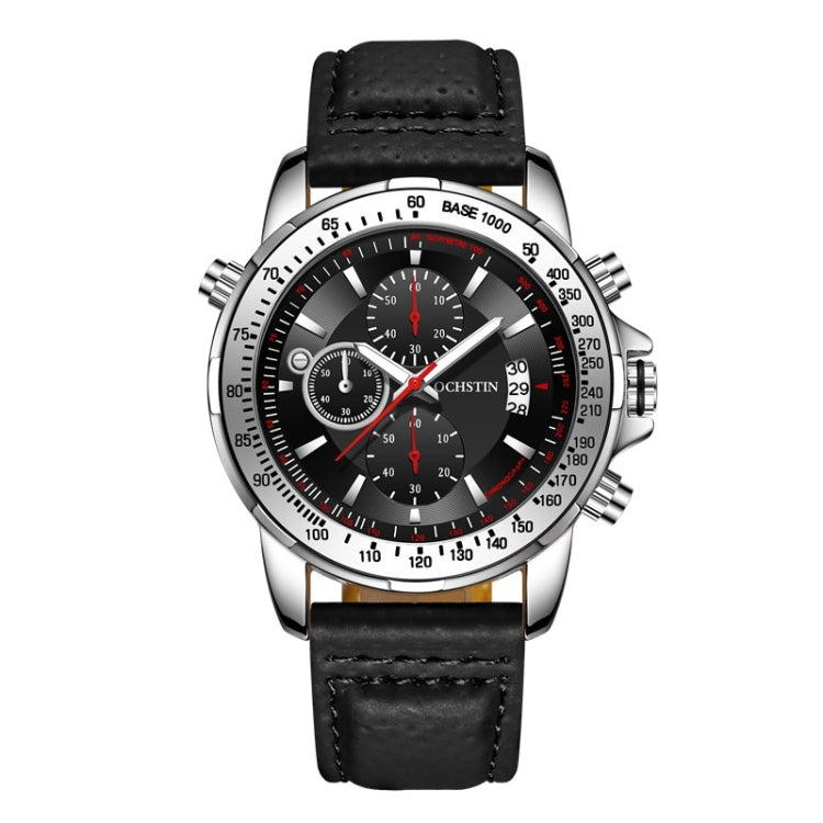 OCHSTIN 6125B Watch Quartz Watch Night Light Waterproof Watch Timing Multi Function Leather Fashion Men Watch