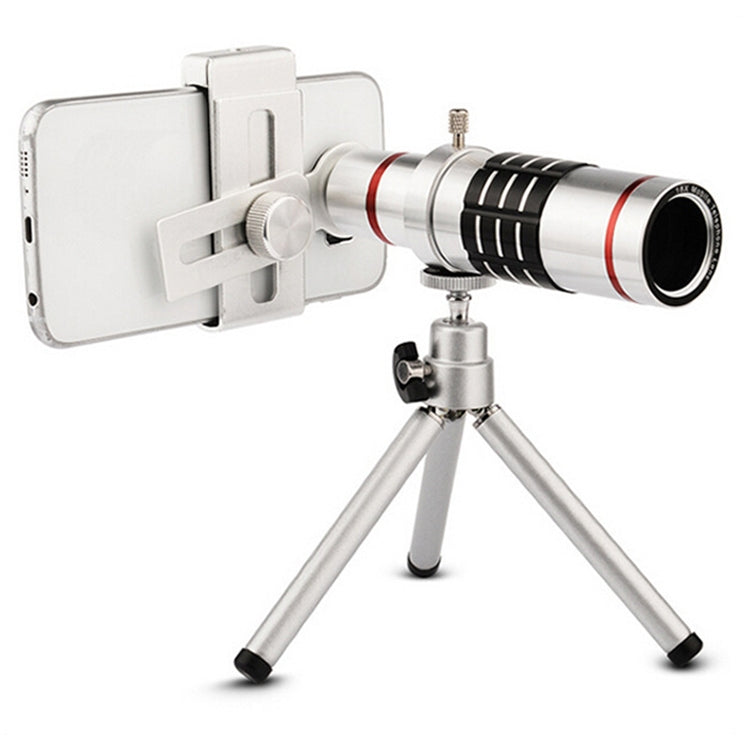 Bolanke Outdoor Telescope Mobile Phone Accessories Shooting Telephoto Lens with Universal Metal Clip, 12X, 18X