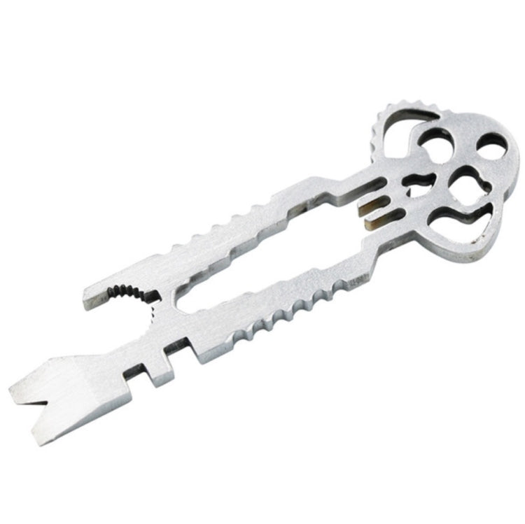 5pcs 12 in 1 Stainless Steel Multi-function Keychain Bottle Opener Screwdriver Wrench Self-defense Outdoor Tools, Wrench