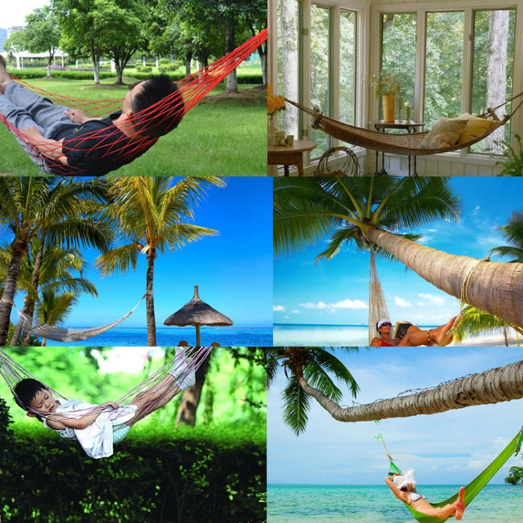 9 Strand Nylon Rope Hammock Portable Camping Leisure Mesh Hammock, 240x80cm Blue, 240x80cm Green, 240x80cm Orange, 240x80cm Red, 240x80cm Military Green