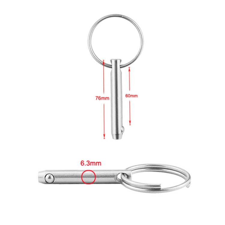 Boat Accessories 316 Stainless Steel Ball Pin Quick Release And Quick Release Safety Pin Spring Steel Ball Pin, Size: 6.3x76mm, 6.3x76mm