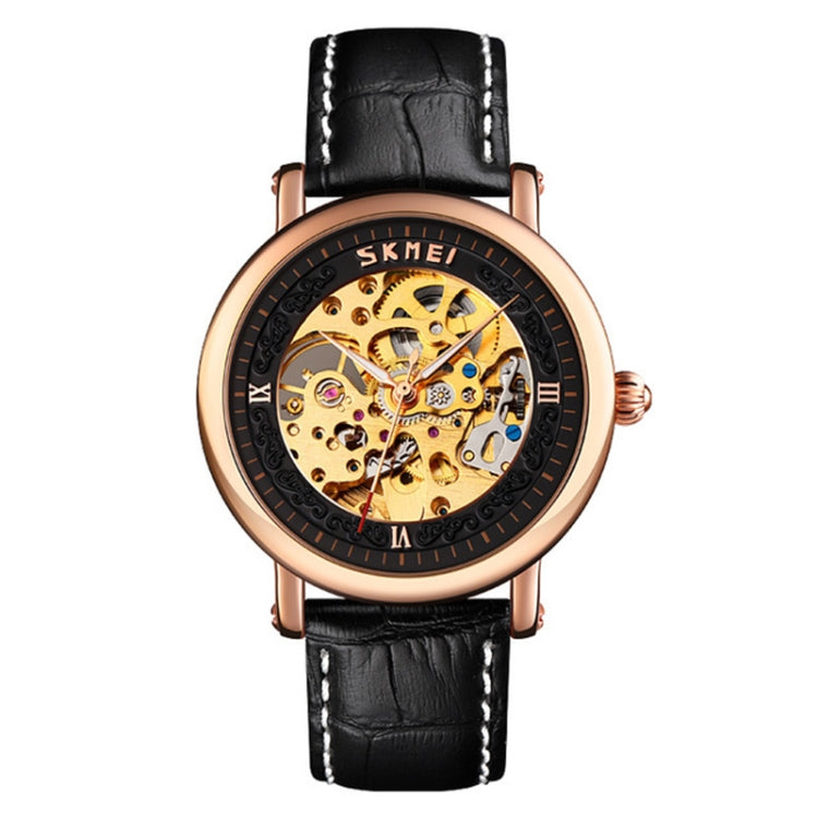 SKMEI 9229 Men Automatic Skeleton Mechanical Watch Thorough Bottom Student Watch, Silver Shell Black Face, Silver Shell Blue Face, Gold Shell Gold Face, Gold Shell Black Face, Rose Gold Shell Black Face, Rose Gold Shell Rose Gold Face