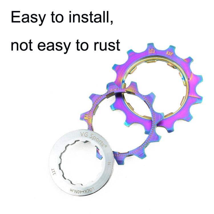 VG SPORTS Bicycle Lightweight Wear -Resistant Colorful Flywheel, 8 Speed 11-28T, 8 Speed 11-32T, 9 Speed 11-28T, 9 Speed 11-32T, 10 Speed 11-28T, 10 Speed 11-32T, 11 Speed 11-28T, 11 Speed 11-32T