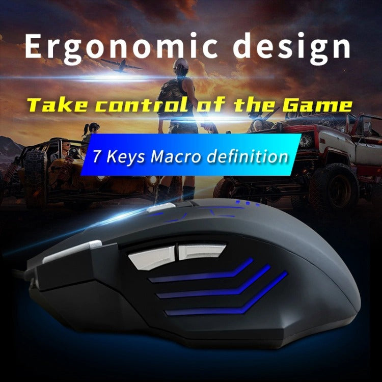 MOS7 7 Keys One-click Combo Custom Keyboard Shortcuts Game Mice, Cable Length: 2m