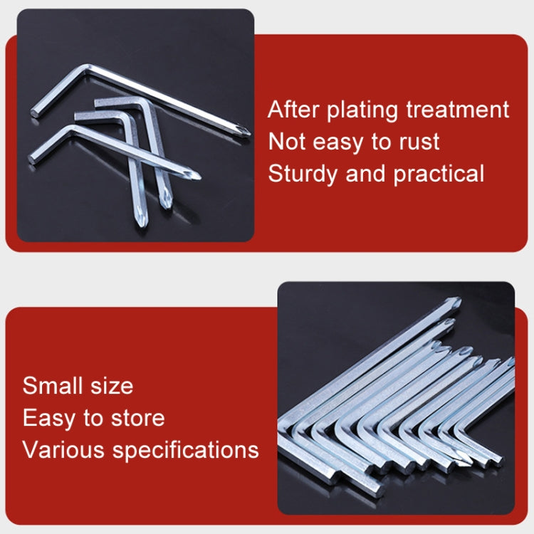 10pcs Screwdriver Hexagonal Wrench Scooter Repair Tools Cross Bit, Specification:4mm, Material:45 Steel, 4mm 45 Steel, 5mm 45 Steel, 6mm 45 Steel, 4mm A3 Steel, 5mm A3 Steel, 6mm A3 Steel