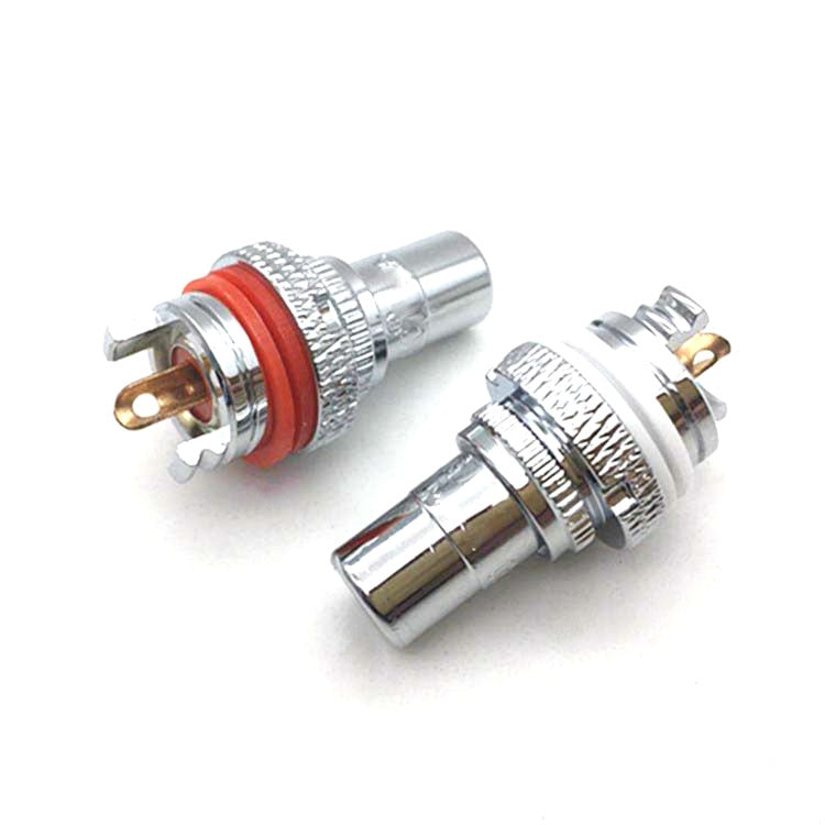4 PCS CMC Copper RCA Female Audio Power Amplifier AV Audio Lotus Socket Terminal, Sand Gold Plated, Copper Plated, Rhodium Plated