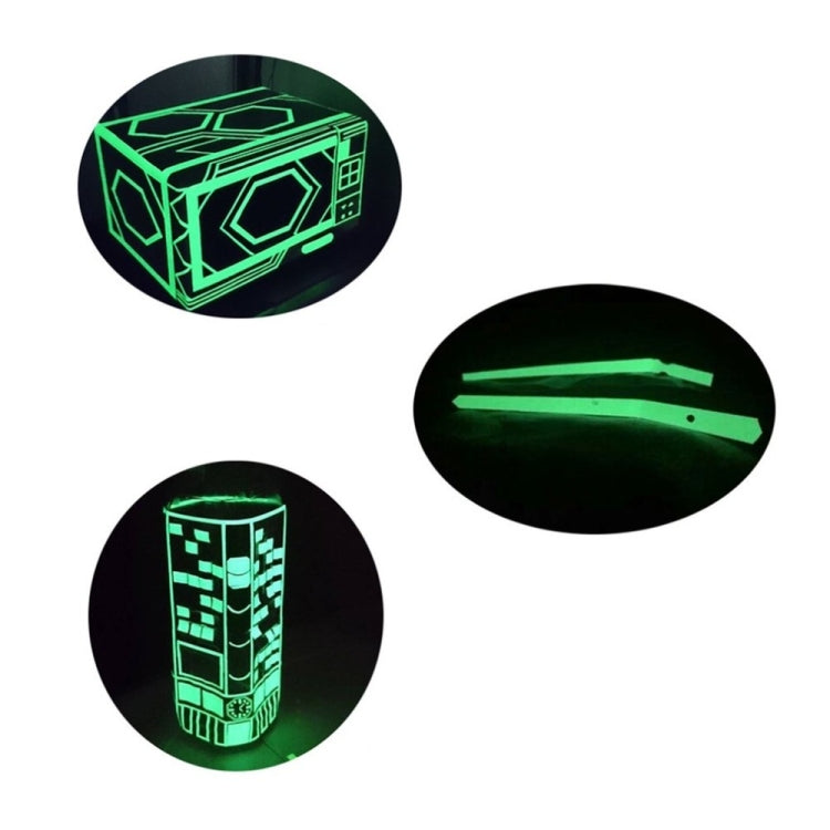 Reflective Glow Tape Self-adhesive Sticker Removable Luminous Tape Fluorescent Glowing Dark Striking Warning Tape, 2cm x 3m