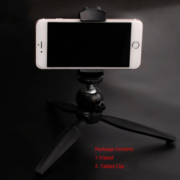 Live Broadcast Tripod Mount Phone Clamp with 1/4 inch Screw Holes & Cold Shoe Base, Phone Clamp