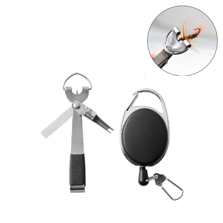 Outdoor Fishing Supplies Fishing Clamp Fishing Line Scissors Telescopic Keychain, 2 in 1 With Keychain, 3 in 1 Fishing Line Knife, 3 in 1 With Keychain
