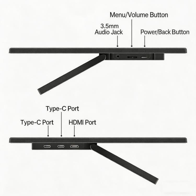 15.6 Inch Portable 1080P Display, 15.6 Inch 1920x1080P Touch Version, Regular Version, Battery Version, Battery Touch Version